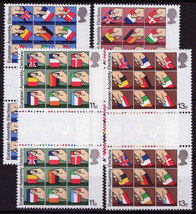 ZAYIX Great Britain 859-862 MNH Gutter Pairs Flags European Nations 021423S45 - £1.59 GBP