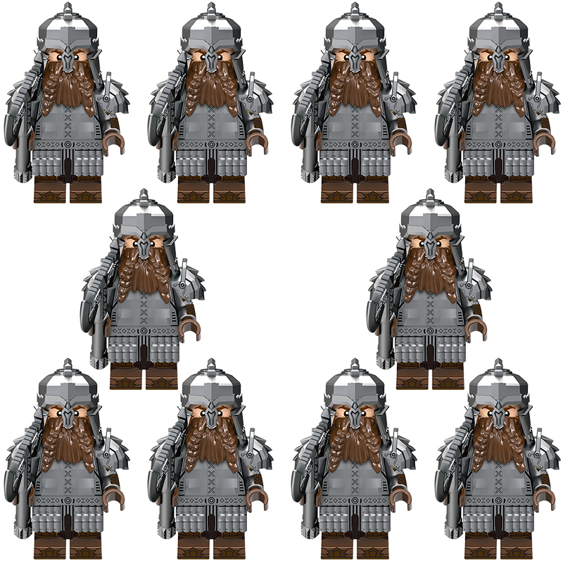 10pcs/set LOTR Dwarf Heavy Axe Infantry Army Set Minifigures Toys