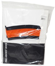 Firstar 24&quot; Junior Ice Hockey Stadium Socks Pro Design - White Black Orange - $12.00