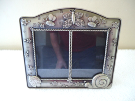 &quot; NWT &quot; ? Fetco Baby Butterfly Pewter ? 3.5 X 5 Double Window Picture Frame - $24.30