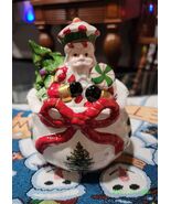 Spode Christmas Tree Candy Jar Peppermint Santa - $57.00