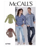 Men or Women&#39;s Western Shirts Sewing Pattern (Sizes XL, XXL, XXXL) McCal... - $9.98