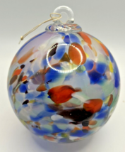 Vintage Art Glass Swirl Blue Green Red Orange Ornament U258/18 - £39.49 GBP