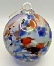 Vintage Art Glass Swirl Blue Green Red Orange Ornament U258/18 - £38.54 GBP