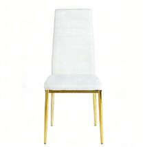 Golden Leg Dining Chair Set of 4 with White Seat - Gold Metal Frame - $176.99