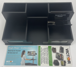 Victor Desk Organizer with Smart Phone Holder Wood Desktop Storage Black - NEW - £30.53 GBP