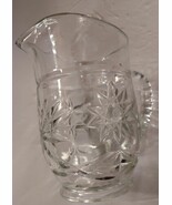 Vintage Anchor Hocking Clear Crystal Glass Small Pitcher Star of David P... - €9,44 EUR