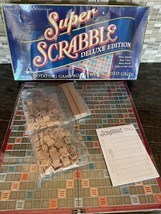 NEW Super Scrabble Deluxe Edition Rotating Game Board Raised Grid - £129.48 GBP