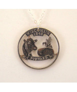 Wisconsin Cut Out Coin Jewelry, Necklace - £19.50 GBP