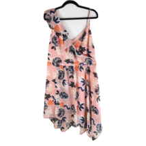A New Day Dress Asymmetric A Line Flowy Floral Sleeveless Ruffle Pink XXL - $12.59