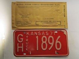 *Unused* LICENSE PLATE Truck Tag 1971 KANSAS GH 1896 Graham County [Z261] - $36.68