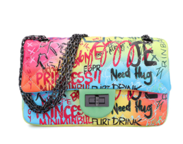 Ladies Painted Graffiti BagsColor Ladies Handbags - $65.00