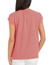 Hilary Radley Womens Floral Print Short Sleeve V-Neck Top Size Medium, Red Poppy - £35.48 GBP