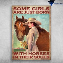 Girl Loves Horse Flower Lady Some Girls Are Just Born With Horses In Their Souls - £12.78 GBP