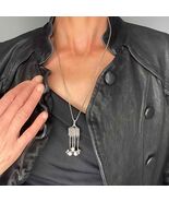 70s vINTAGE Handmade Silver Geometric Pendant Necklace Make OFFER - $509.24 CAD