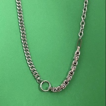 Titanium Steel Link Chain Necklace for Men Women,Unisex Punk Hip Hop Necklace - £10.19 GBP