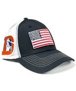 Denver Broncos NFL OHT Vintage USA Flag Hat Cap Blue White Mesh Men&#39;s Sn... - $552.13 MXN