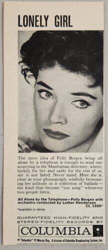 1959 Print Ad Columbia Stereo Hi-Fi Records Polly Bergen Lonely Girl - £7.48 GBP