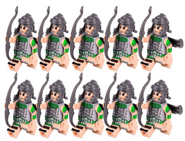 10PCS Roman Empire Roman Archers (Green) Minifigure Building Blocks - £11.54 GBP