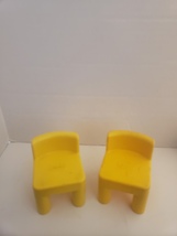 Little Tikes Doll House Sized Pair of 2 Yellow Chairs Furniture 80s 90s - $15.00