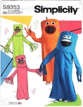 Simplicity S9353 Waving Tube People Costumes Sizes XS-XL Uncut - $8.00