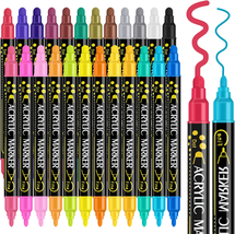 Betem 24 Colors Dual Tip Acrylic Paint Pens Markers, Premium Acrylic Paint Pens  - £16.44 GBP