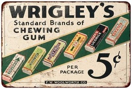 Wrigley&#39;s Chewing Gum 5c Metal Advertising Sign - £38.62 GBP
