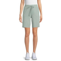 Athletic Works Womens 8.5&quot; Shorts French Terry Stretch w/Pockets GREEN XXL 2X 20 - £8.54 GBP