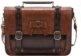 Work Tote Bag Messenger Handbag Crossbody Shoulder Vintage Brown Purse Woman  - £52.69 GBP