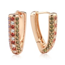 New Trendy 585 Rose Gold Hoop Earrings For Women Vintage Wedding Jewelry... - £10.34 GBP