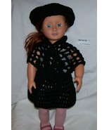 18" Doll 3 Piece Outfit, Crochet, Hat, Shawl, Skirt, 18 Inch Doll, Handmade  - $15.00