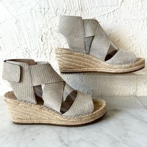 Eileen Fisher Grey Suede Platform Wedge Sandals Espadrille - Women&#39;s 8.5 - $47.50