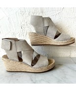 Eileen Fisher Grey Suede Platform Wedge Sandals Espadrille - Women&#39;s 8.5 - $47.50