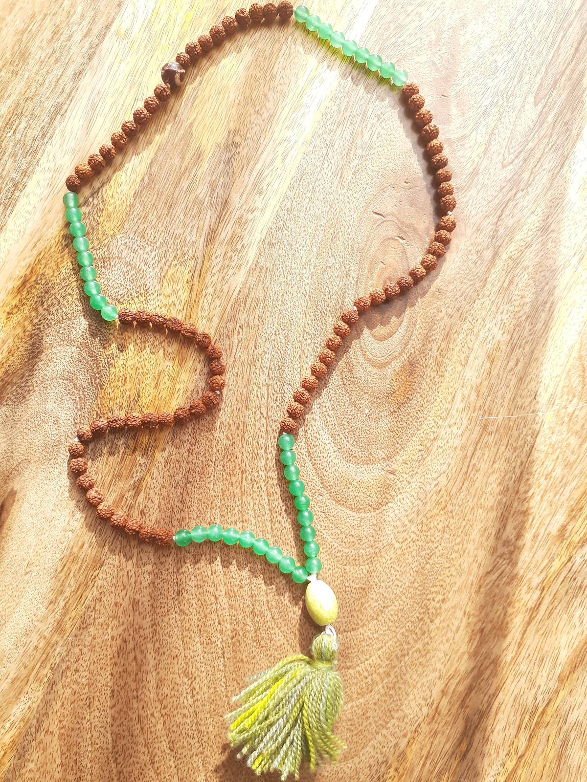 Green Heart Chakra Meditation Japa Mala 108 Prayer Beads - $33.33