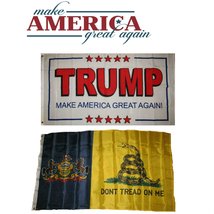 AES 3&#39;x5&#39; Donald Trump White #2 &amp; Pennsylvania Gadsden Wholesale Flag Set - £13.19 GBP