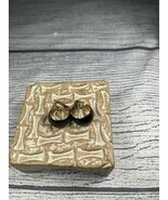 vintage black enamel and gold tone hoop clip earrings - $151.16 MXN