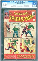 Amazing Spider-Man #4 (1963) CGC 4.0 -- O/w to white ps; 1st &amp; origin of... - £1,517.41 GBP