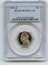 1993 S 5C Jefferson Nickel Proof PCGS PR70DCAM  20220028 - $39.99