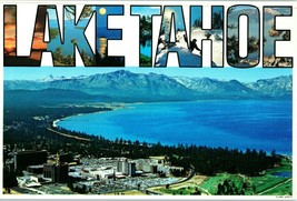 Aerial View Lake Tahoe w Big Letters Postcard - £17.89 GBP