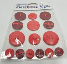 Button Ups Adhesive Button Embellishments Red For Scrapbooking - £10.58 GBP