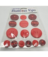 Button Ups Adhesive Button Embellishments Red For Scrapbooking - £10.93 GBP