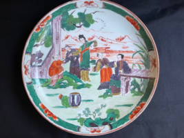 Antique Porcelain Plate Famille Verte China Kangxi Style Samson Paris Papillon - £620.41 GBP
