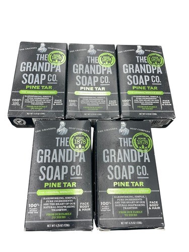 Lot of 5 Grandpa&#39;s Brands Pine Tar Soap 4.25 Ounce each - $19.80