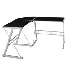 Niche NSCLG6060 Niche Soho L-Desk - Black Tempered Glass - £114.31 GBP