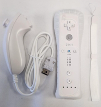 NEW Remote &amp; Nunchuk w/Strap &amp; Sleeve Controller Set WHITE for Nintendo Wii - £15.73 GBP