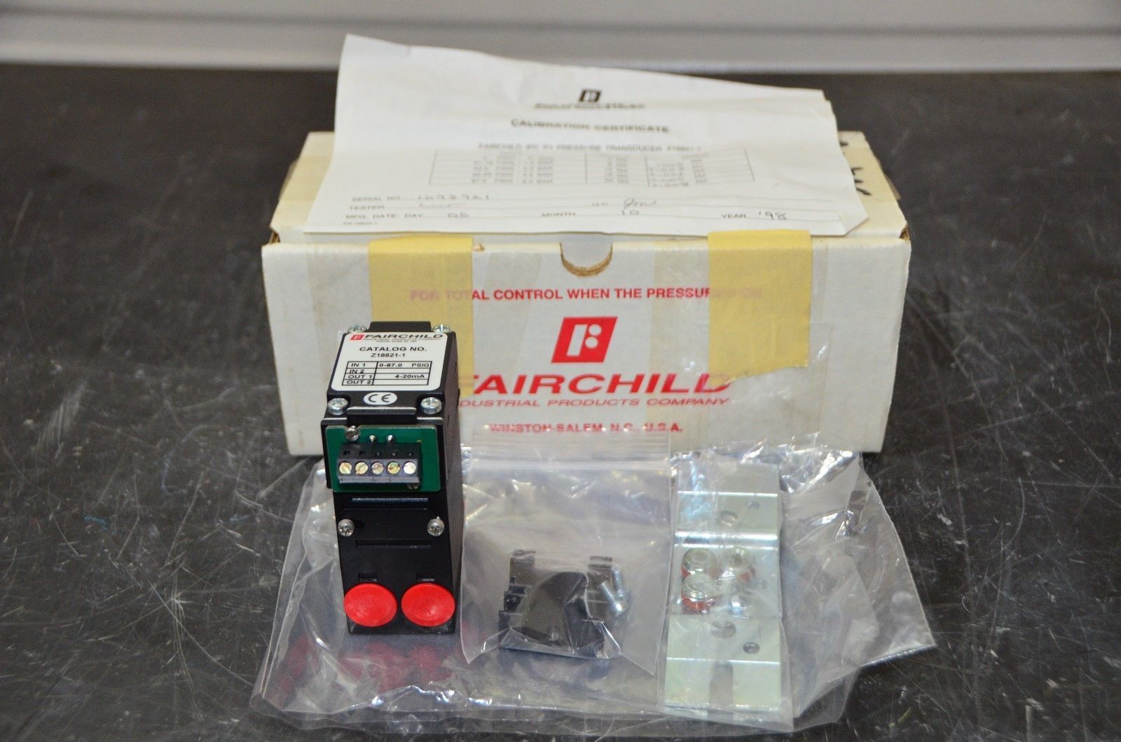 Fairchild Z18821-1 IPC P/I Pressure Transducer 0-87.0 PSIG 4-20mA NEW IN... - $265.50