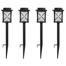 4-Pack - Black Solar LED Light Set - Outdoor Path Yard Lighting - $138.99