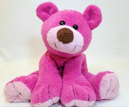 RARE Commonwealth Teddy Bear Pink Berry Floppy Stuffed Animal Plush Beanie 9&quot; - £77.58 GBP