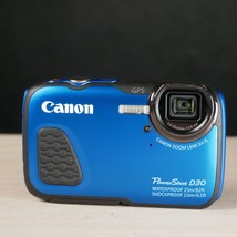 Canon PowerShot D30 12.1MP Waterproof Compact Digital Camera Blue *AS IS* Parts - £23.31 GBP