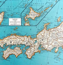 Japan Honshu Taiwan 1935 Southeast Asia Map Pacific Ocean 14 x 11&quot; LGAD99 - £39.90 GBP
